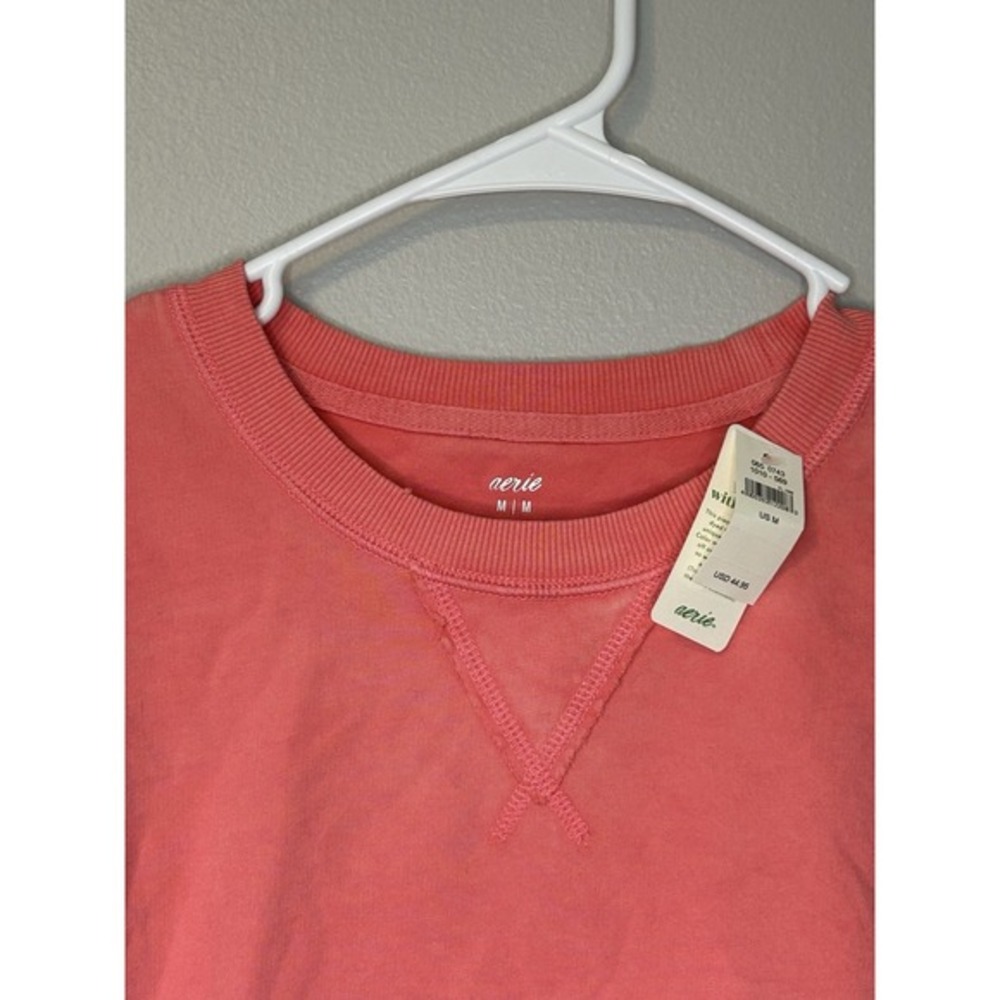 NEW Aerie Coral L/S High Low Oversized Sweater Medium Lightweight Athleisure - Picture 4 of 7